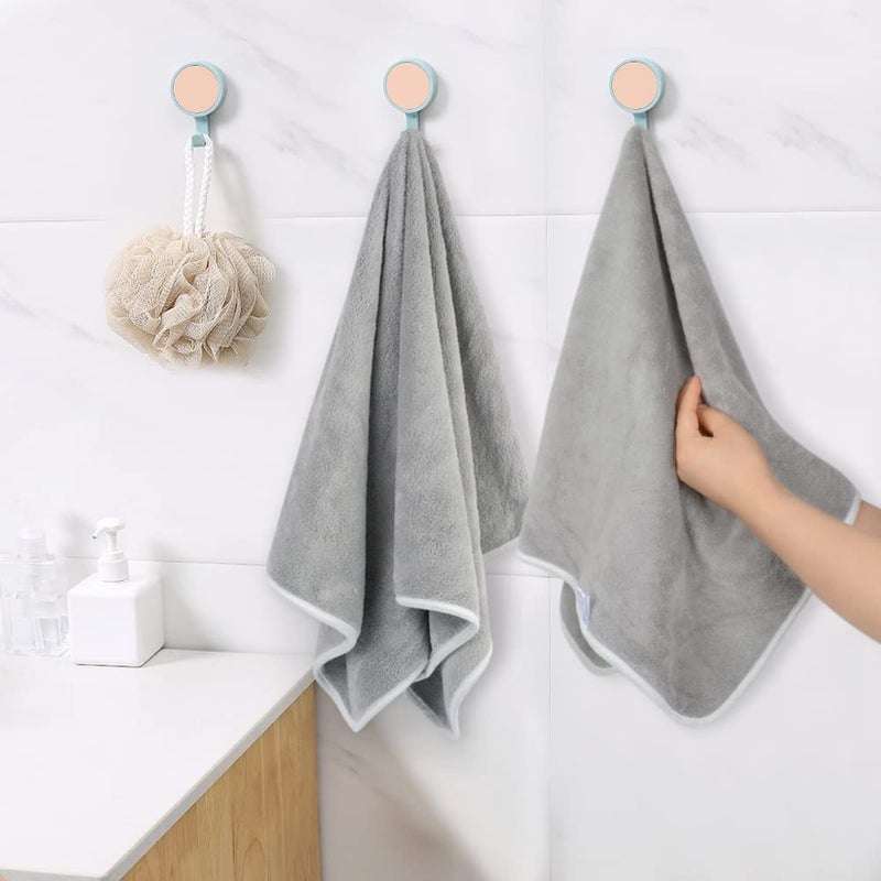 KinHwa Bathroom Hand Towels Absorbent Gym Towels Luxury Soft Face Towel Lightweight Microfiber Wash Towels Ideal for Hair Spa and Sports Light-Gray 4 Pack - Image 5